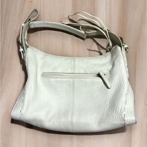 Kazu Ito White Leather Bag From Japan Japanese  Faux Croc Embossed Lined Retro
